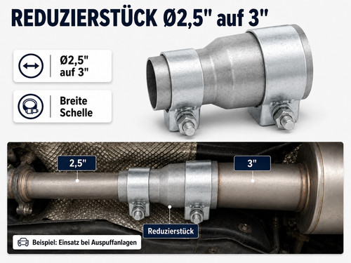Rohr reduzierstück ø2 auf - Ø2,5",
