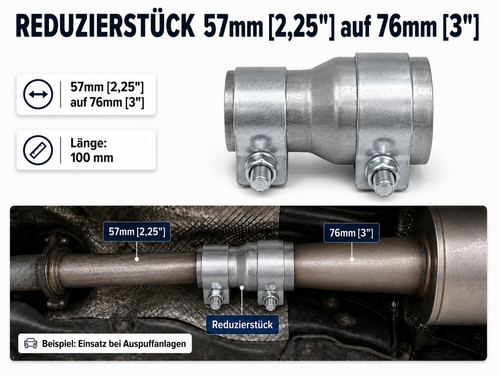 Rohr reduzierstück ø57mm auf - Ø57mm,
