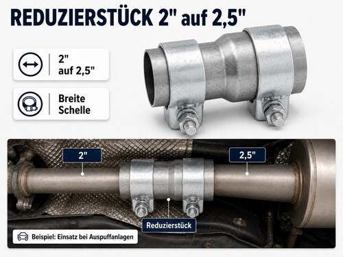 Rohr reduzierstück ø51mm auf - Ø51mm,